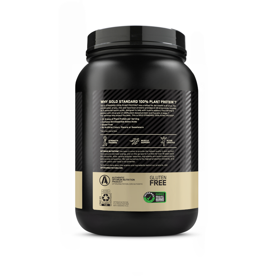 100% PLANT PROTEIN OPTIMUM NUTRITION GOLD STANDARD BAUNILHA 720G - 1.63 LBS