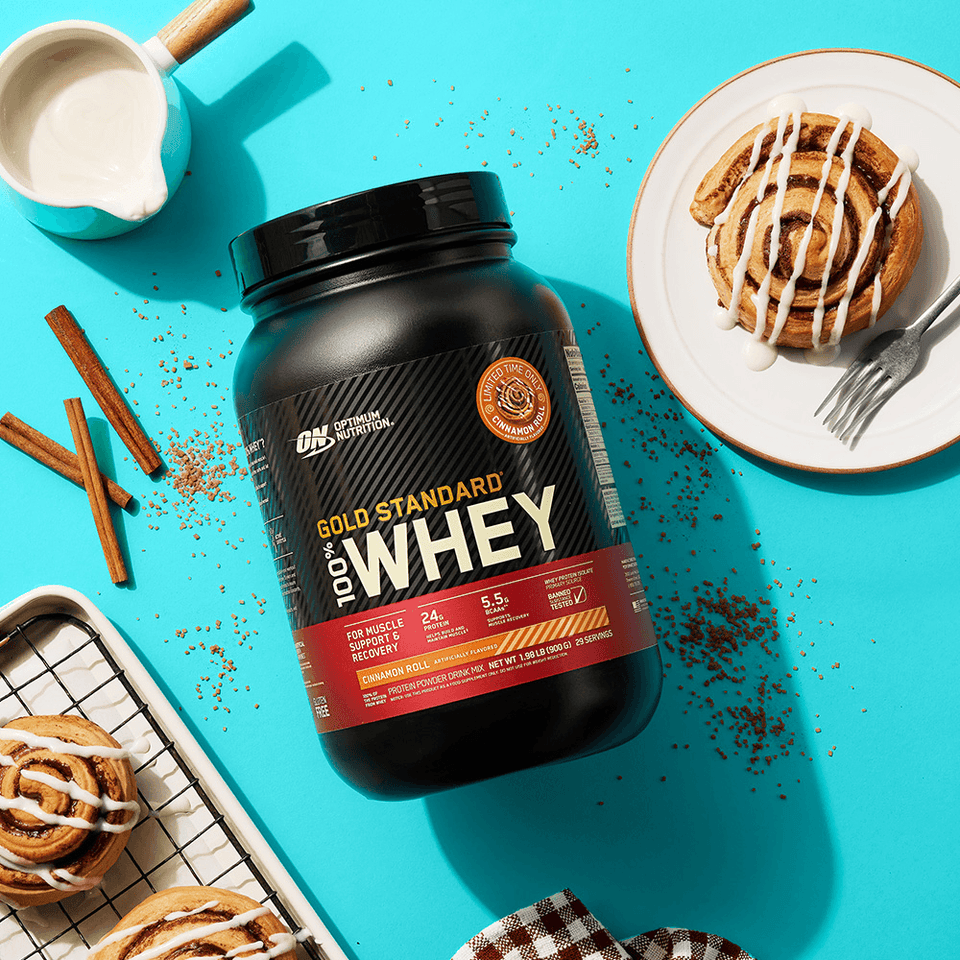 100% WHEY OPTIMUM NUTRITION GOLD STANDARD CINNAMON ROLL 900G - 1.98 LBS - Globalbev