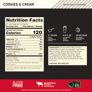 100% Whey Optimum Nutrition Gold Standard Cookies'n Cream 907g - 2 Lbs - Globalbev