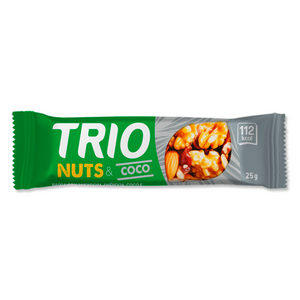 TRIO NUTS AMENDOAS, COCO E QUINOA 25G - CAIXA C/ 2 UNI.