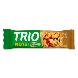 TRIO NUTS AMENDOAS, CASTANHA DE CAJU E BANANA 25G - CAIXA C/ 2 UNI.