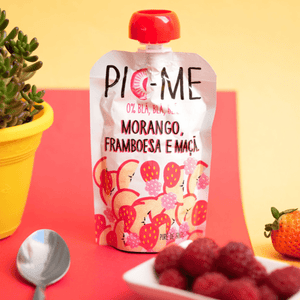 Purê de Frutas Pic-Me Morango, Framboesa e Maçã 100g - Globalbev