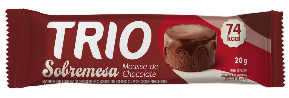 TRIO SOBREMESA MOUSSE DE CHOCOLATE 18G - CAIXA C/12 UNI.