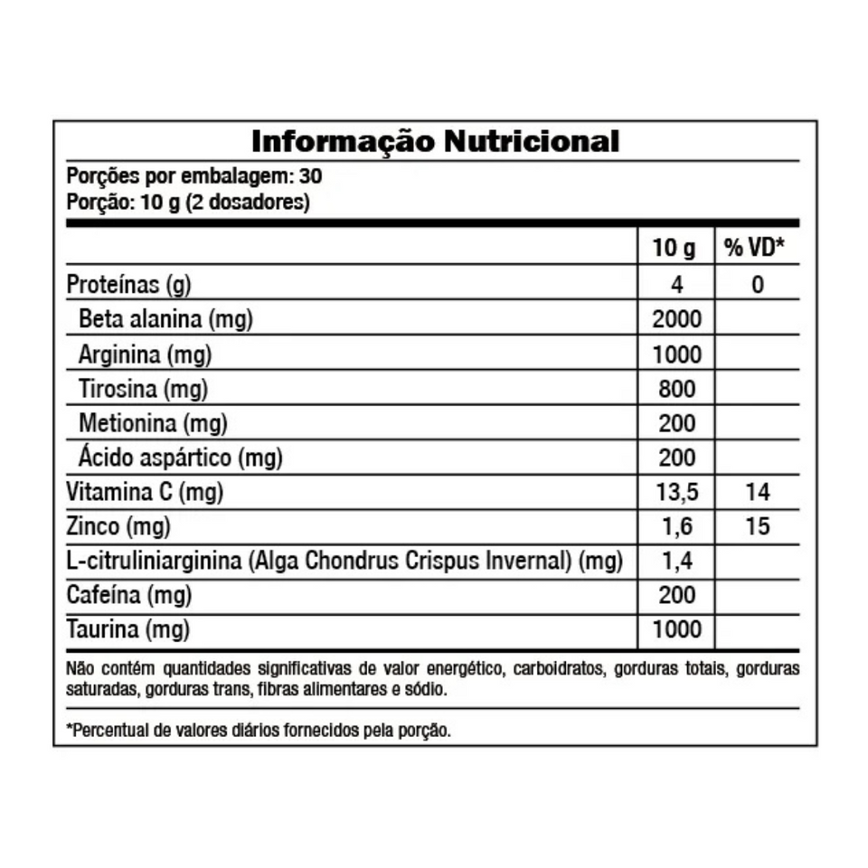 BETA FUSION MACA VERDE 300G - PRE-TREINO ALTA PERFORMACE