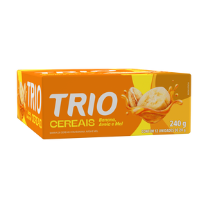 BARRA DE CEREAL TRIO BANANA, AVEIA E MEL 20G - CAIXA C/ 12 UNI.