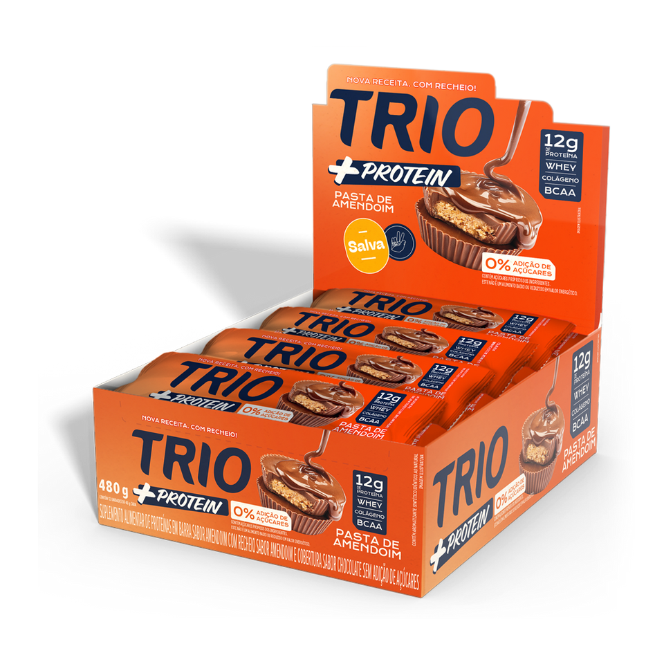 TRIO +PROTEIN PASTA DE AMENDOIM  40G - 12 UNID