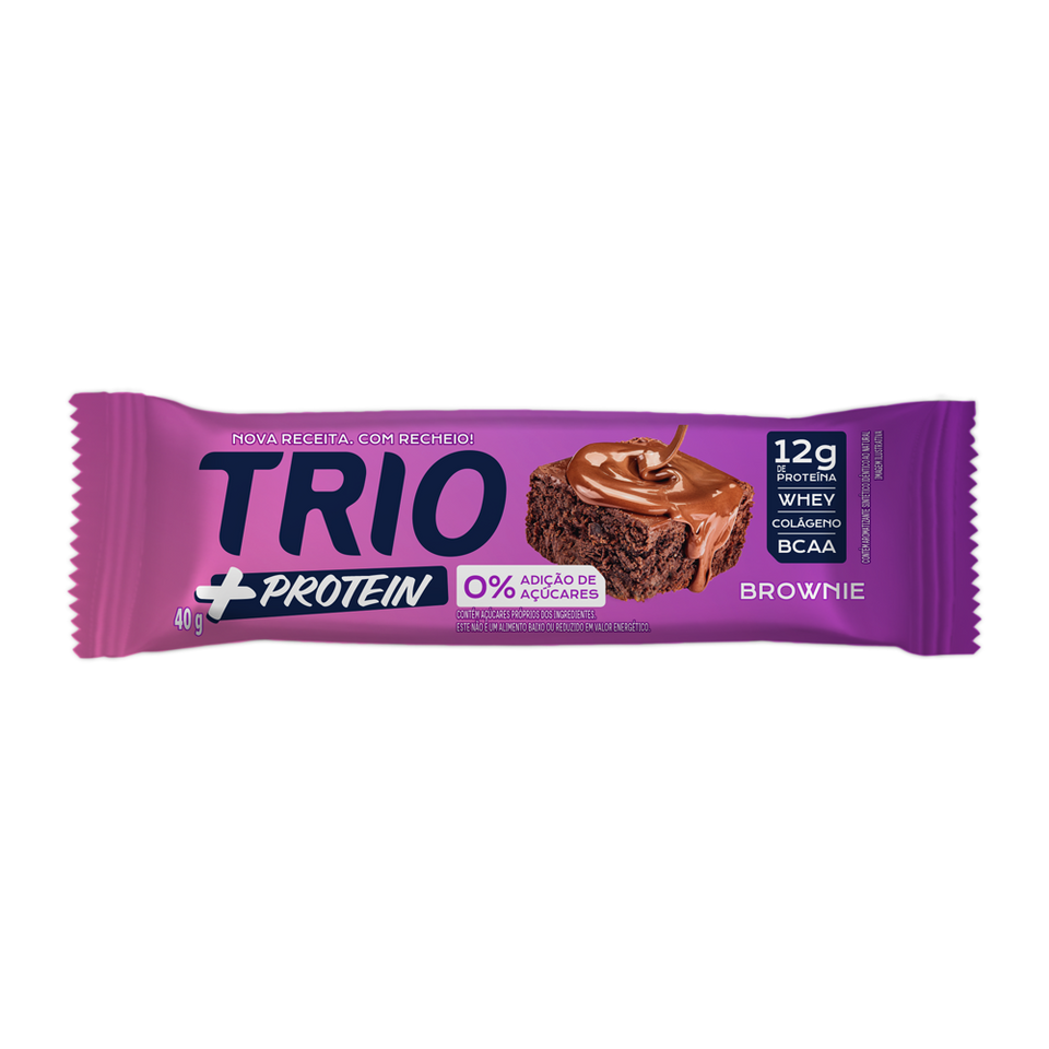 TRIO +PROTEIN BROWNIE 40G - CAIXA C/ 12 UNI.