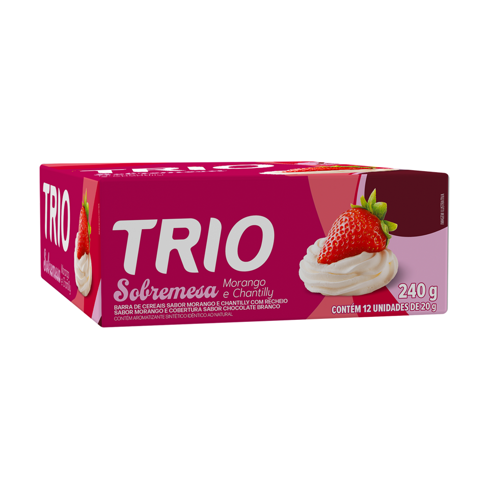 TRIO SOBREMESA MORANGO E CHANTILLY 18G - CAIXA C/ 12 UNI.