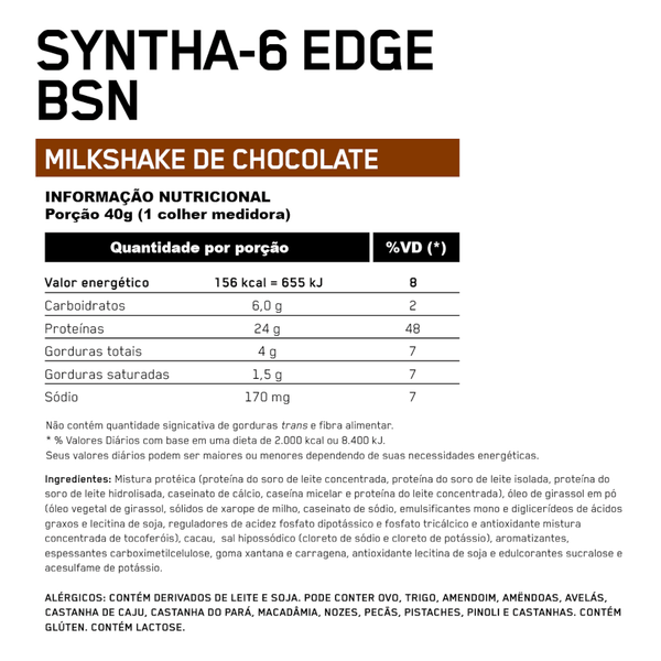 Whey BSN Syntha 6 Edge Chocolate Milkshake 1,12kg - 2.47 Lbs - Globalbev