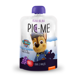 PURE DE FRUTAS PIC-ME PATRULHA CANINA UVA E MACA  90G - 12 UNID