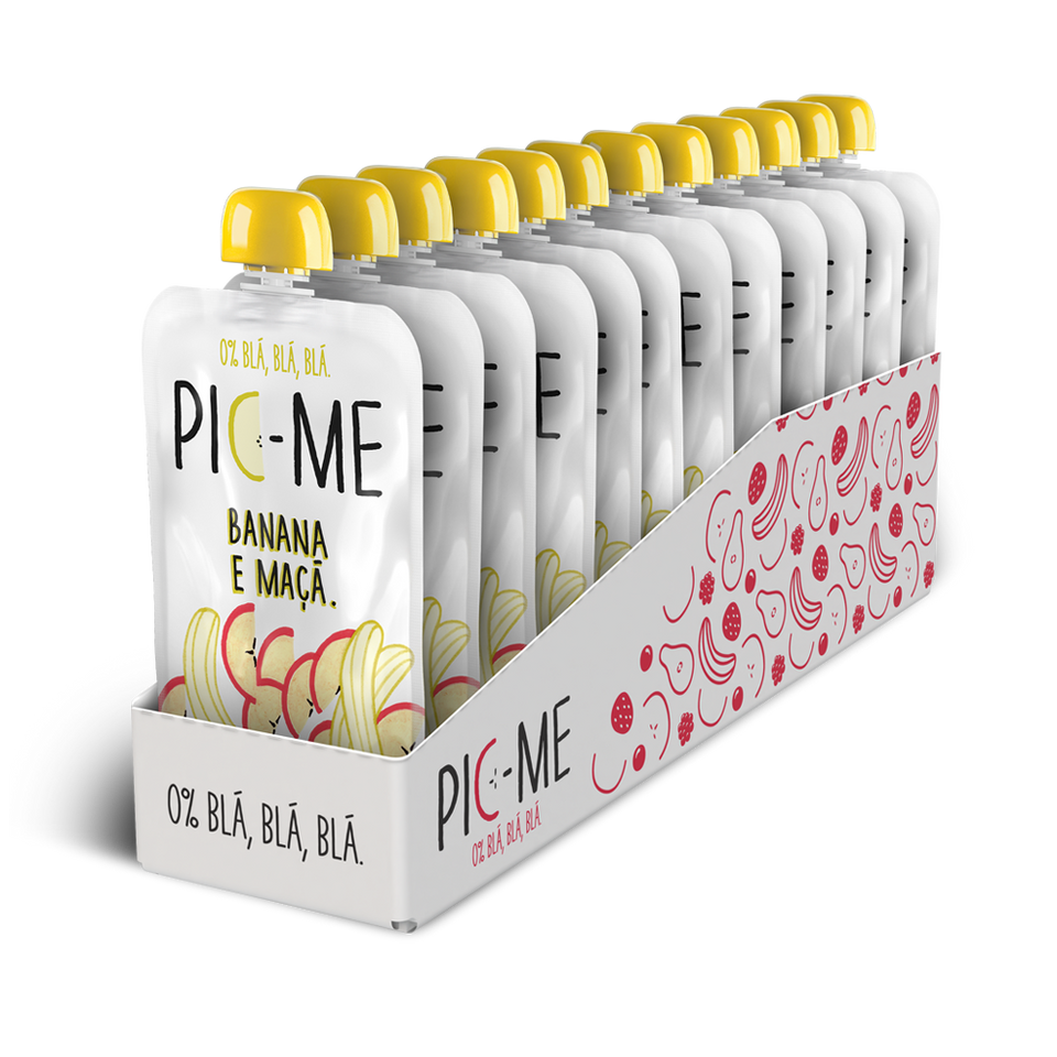 PURE DE FRUTAS PIC-ME BANANA E MACA  100G - 12 UNID