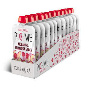 PURE DE FRUTAS PIC-ME MORANGO, FRAMBOESA E MACA 100G - 12 UNID