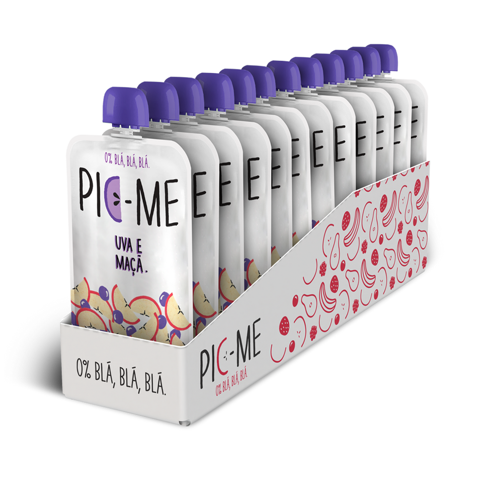 PURE DE FRUTAS PIC-ME UVA E MACA 100G - 12UNID