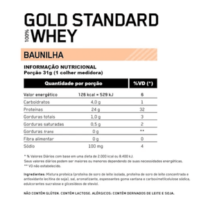 100% Whey Optimum Nutrition Gold Standard Baunilha 2,26kg - 5 Lbs - Globalbev