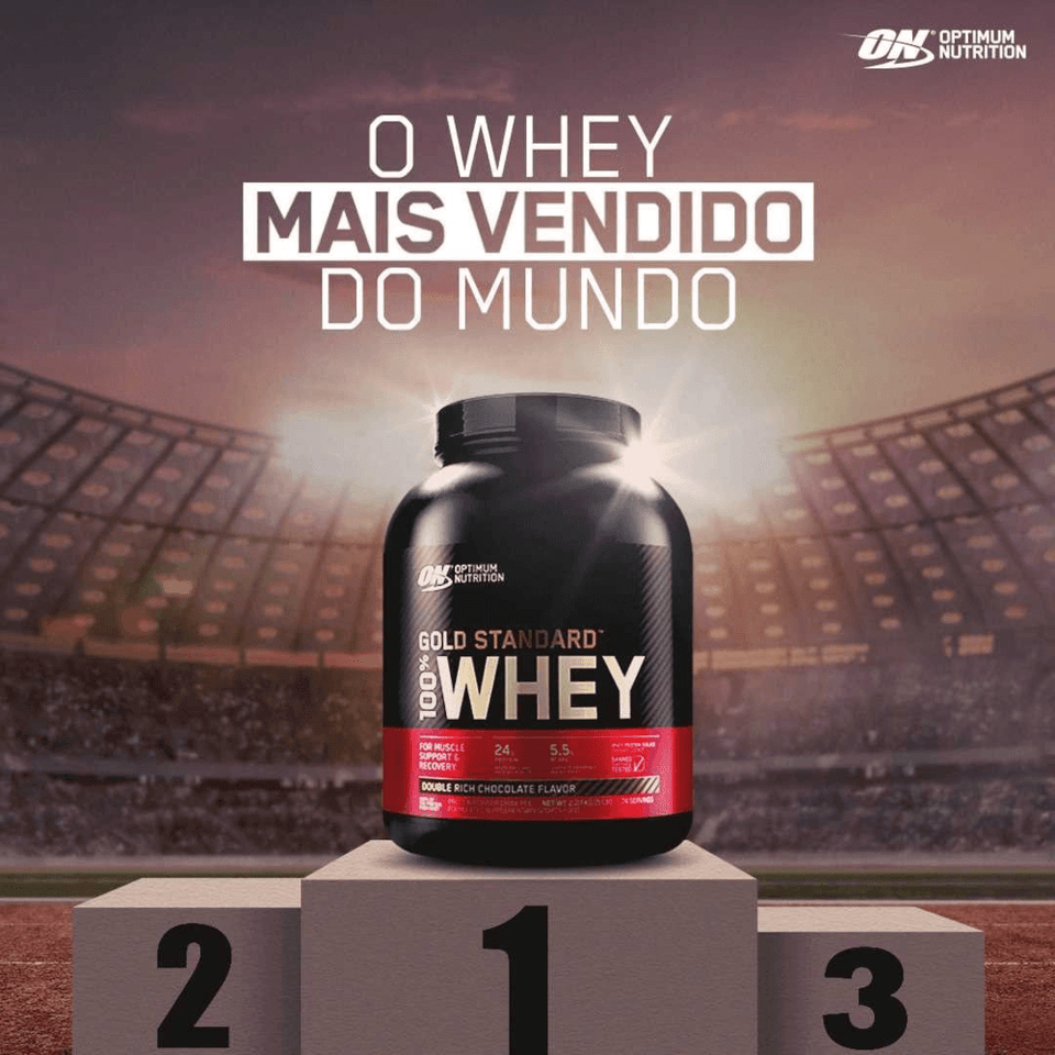 100% Whey Optimum Nutrition Gold Standard Chocolate 2,27kg - 5 Lbs - Globalbev