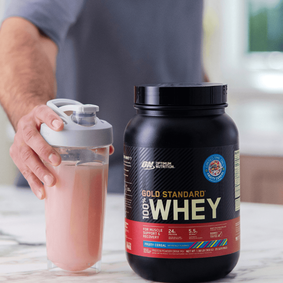 100% WHEY OPTIMUM NUTRITION GOLD STANDARD FRUITY CEREAL 900G - 1.98 LBS - Globalbev