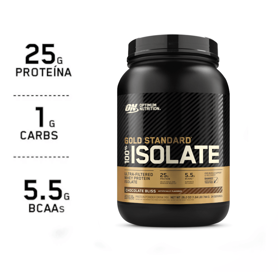 100% Whey Optimum Nutrition Gold Standard Isolate Chocolate 744g - 1.64 Lbs - Globalbev