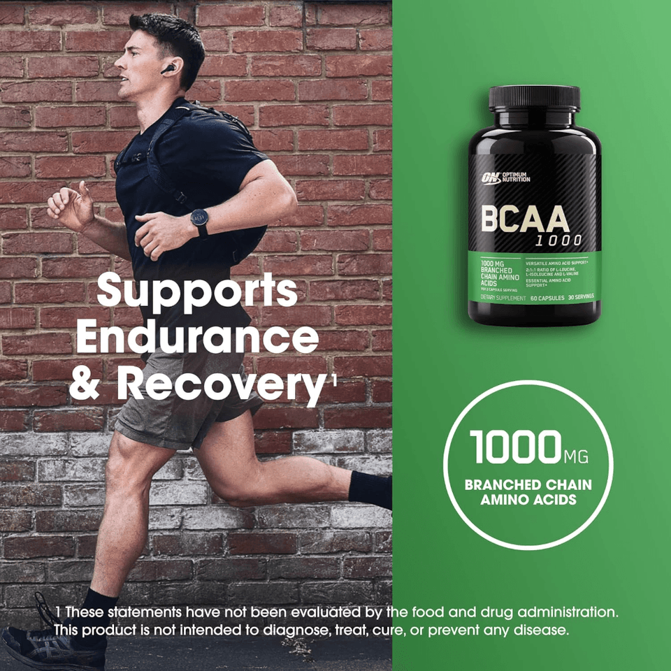 BCAA 1000 Optimum Nutrition - 200 Cápsulas - Globalbev