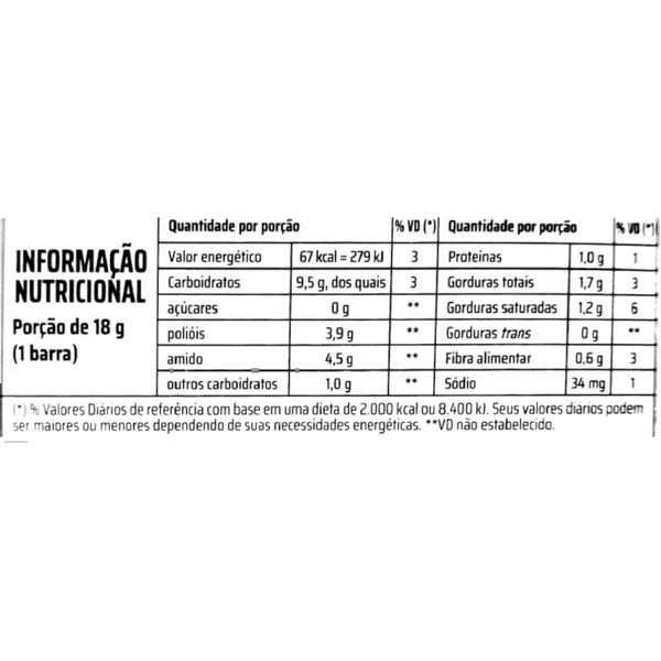 Barra de Cereal Trio Zero Banana c/ Chocolate 18g - Caixa c/ 12 uni. - Globalbev
