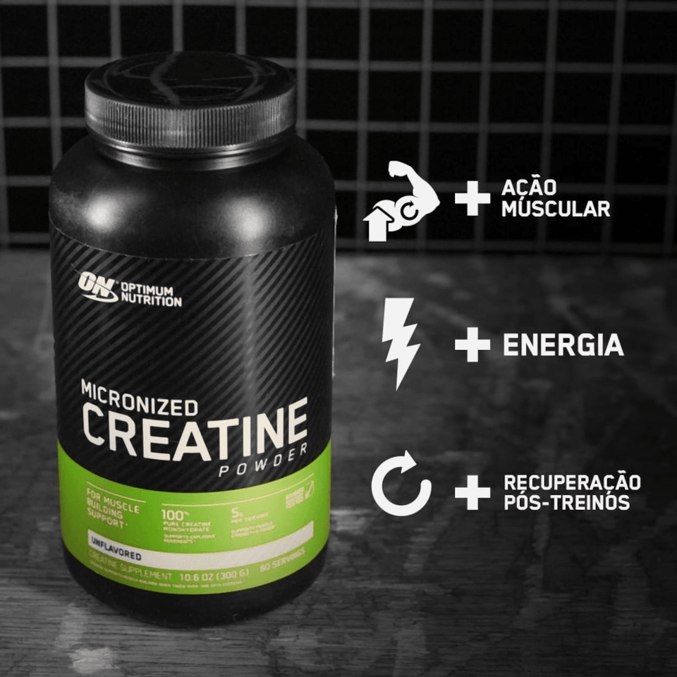 CREATINA POWDER MONO-HIDRATADA E MICRONIZADA OPTIMUM NUTRITION 600G - Globalbev