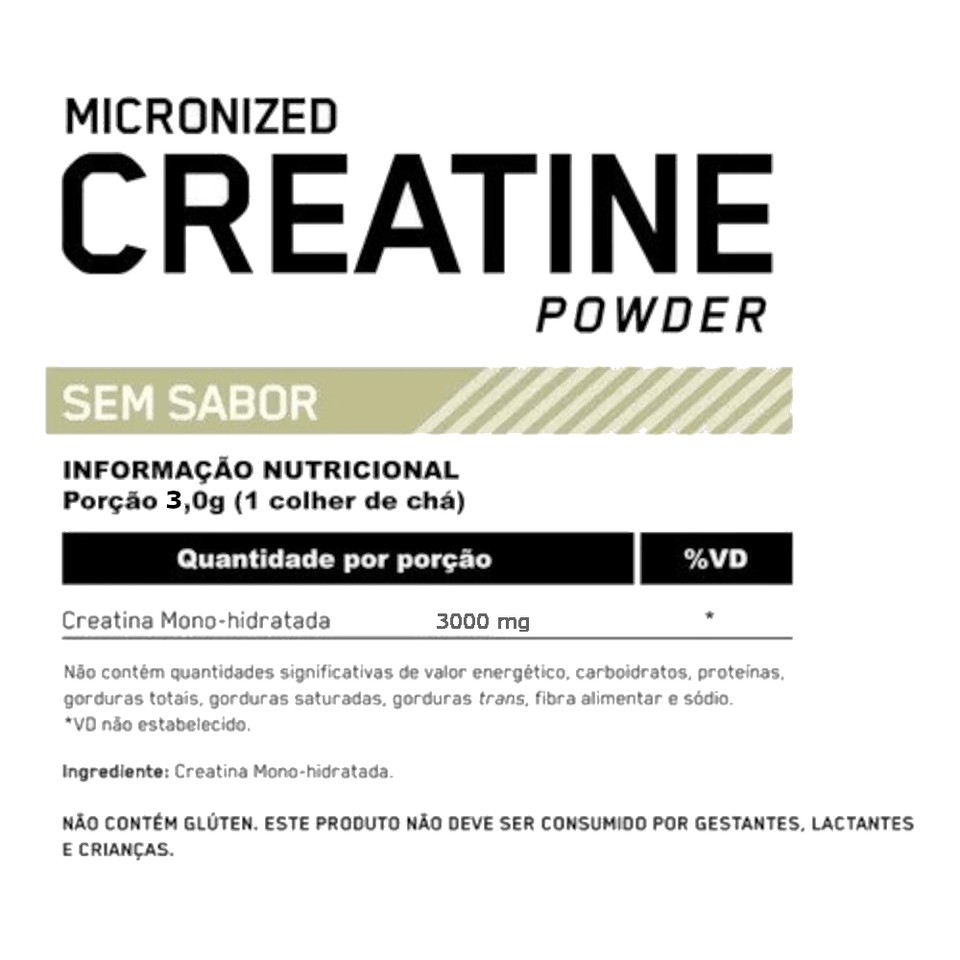 CREATINA POWDER MONO-HIDRATADA E MICRONIZADA OPTIMUM NUTRITION 600G - Globalbev
