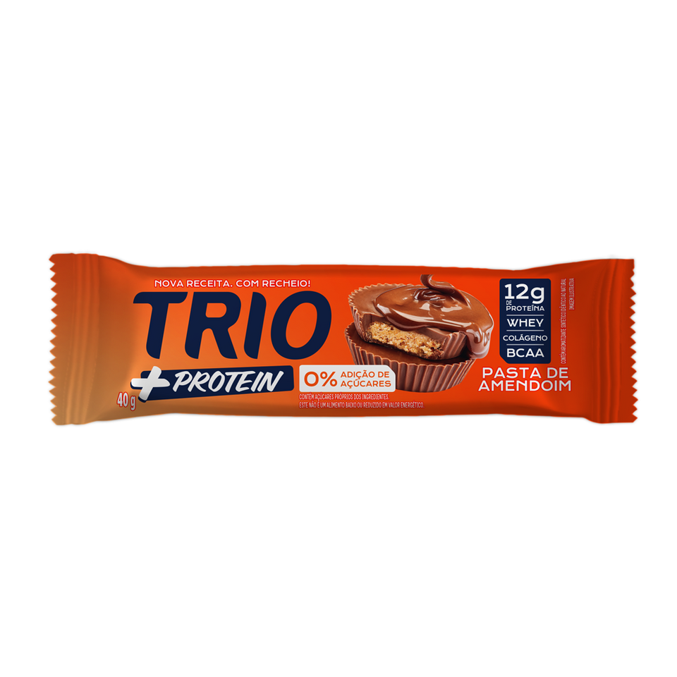 TRIO +PROTEIN PASTA DE AMENDOIM  40G - 12 UNID