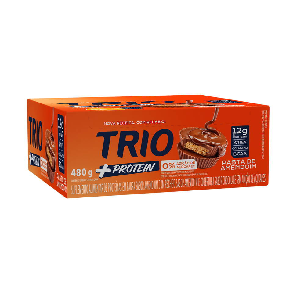 TRIO +PROTEIN PASTA DE AMENDOIM  40G - 12 UNID