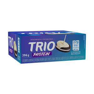 TRIO PROTEIN COOKIES & CREAM 33G - CAIXA C/ 12 UNI.