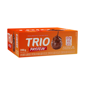 TRIO PROTEIN FONDUE DE CHOCOLATE 33G - CAIXA C/ 12 UNI.