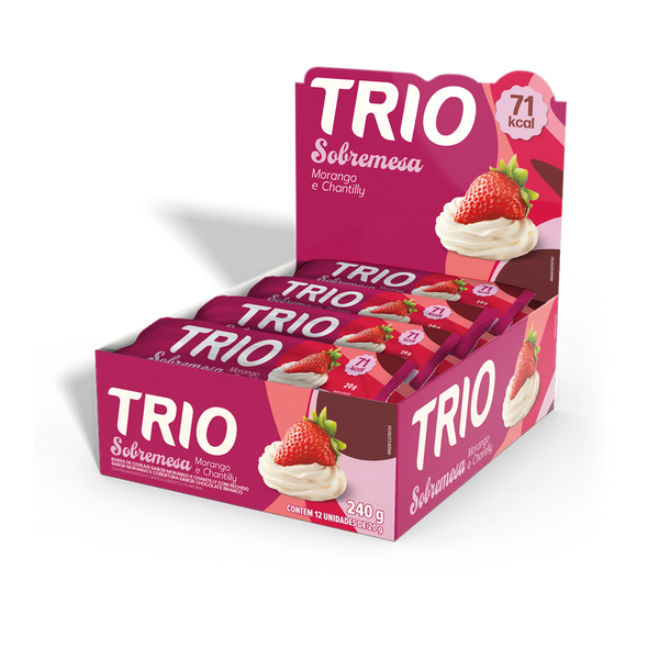 TRIO SOBREMESA MORANGO E CHANTILLY 18G - CAIXA C/ 12 UNI.