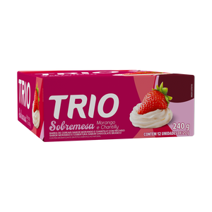 TRIO SOBREMESA MORANGO E CHANTILLY 18G - CAIXA C/ 12 UNI.