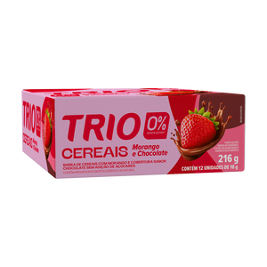 TRIO ZERO MORANGO C/ CHOCOLATE 18G - CAIXA C/ 12 UNI.