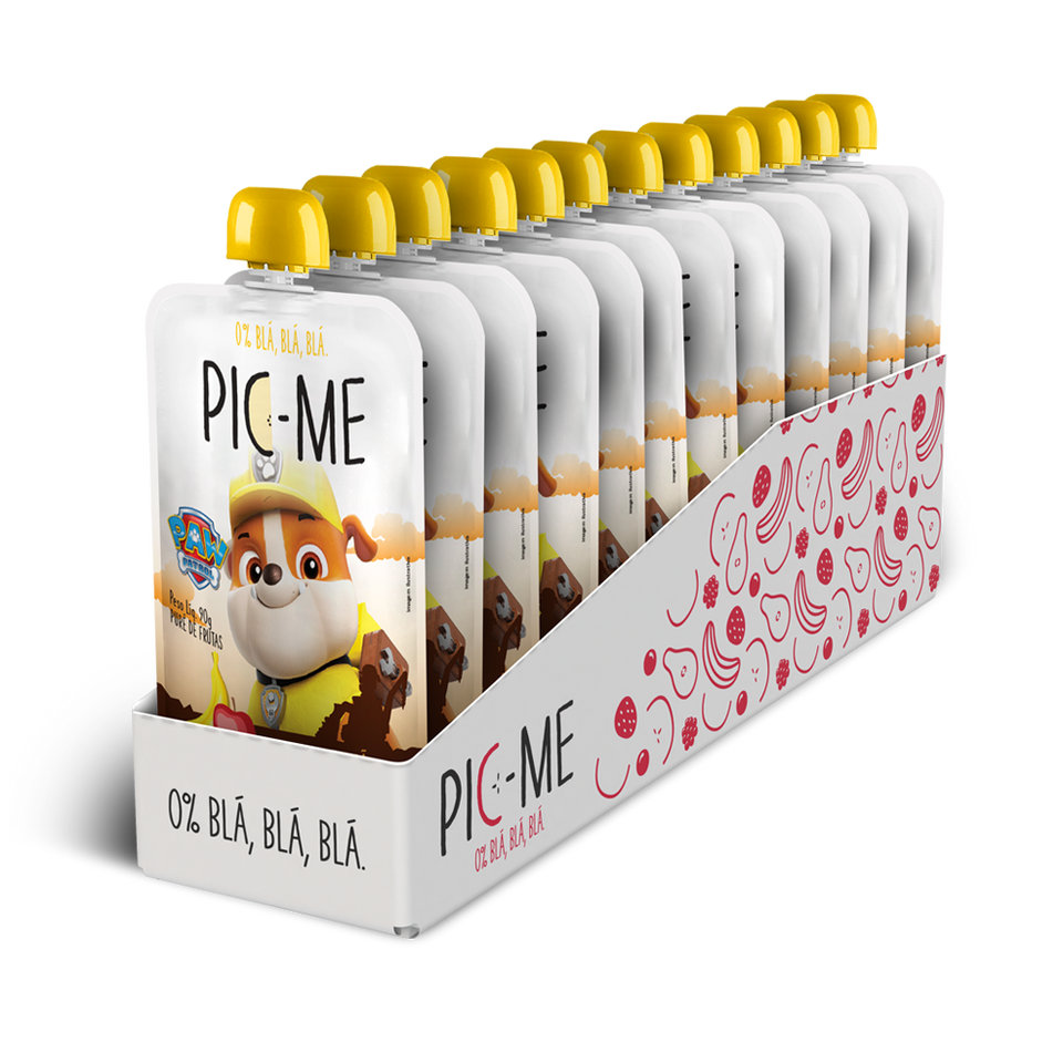 PURE DE FRUTAS PIC-ME PATRULHA CANINA BANANA E MACA 90G - 12 UNID