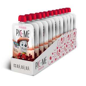 PURE DE FRUTAS PIC-ME PATRULHA CANINA  MORANGO, FRAMBOESA E MACA 90G - 12UNID